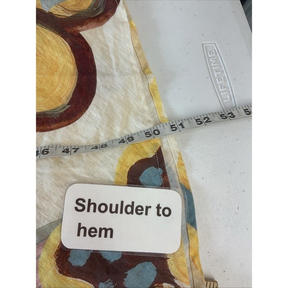 VRG GRL Floral Linen Maxi Dress SZ 8 Open Back Beach Vacation tropical - Picture 8 of 9